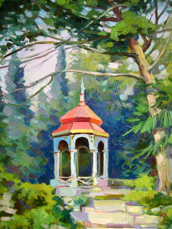 A study in Crimea. The red gazebo