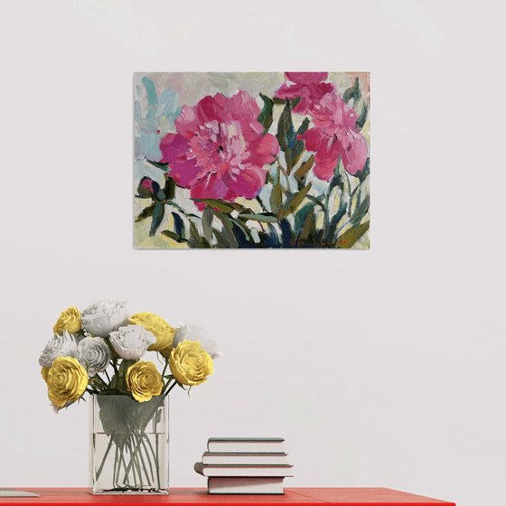 pink peonies