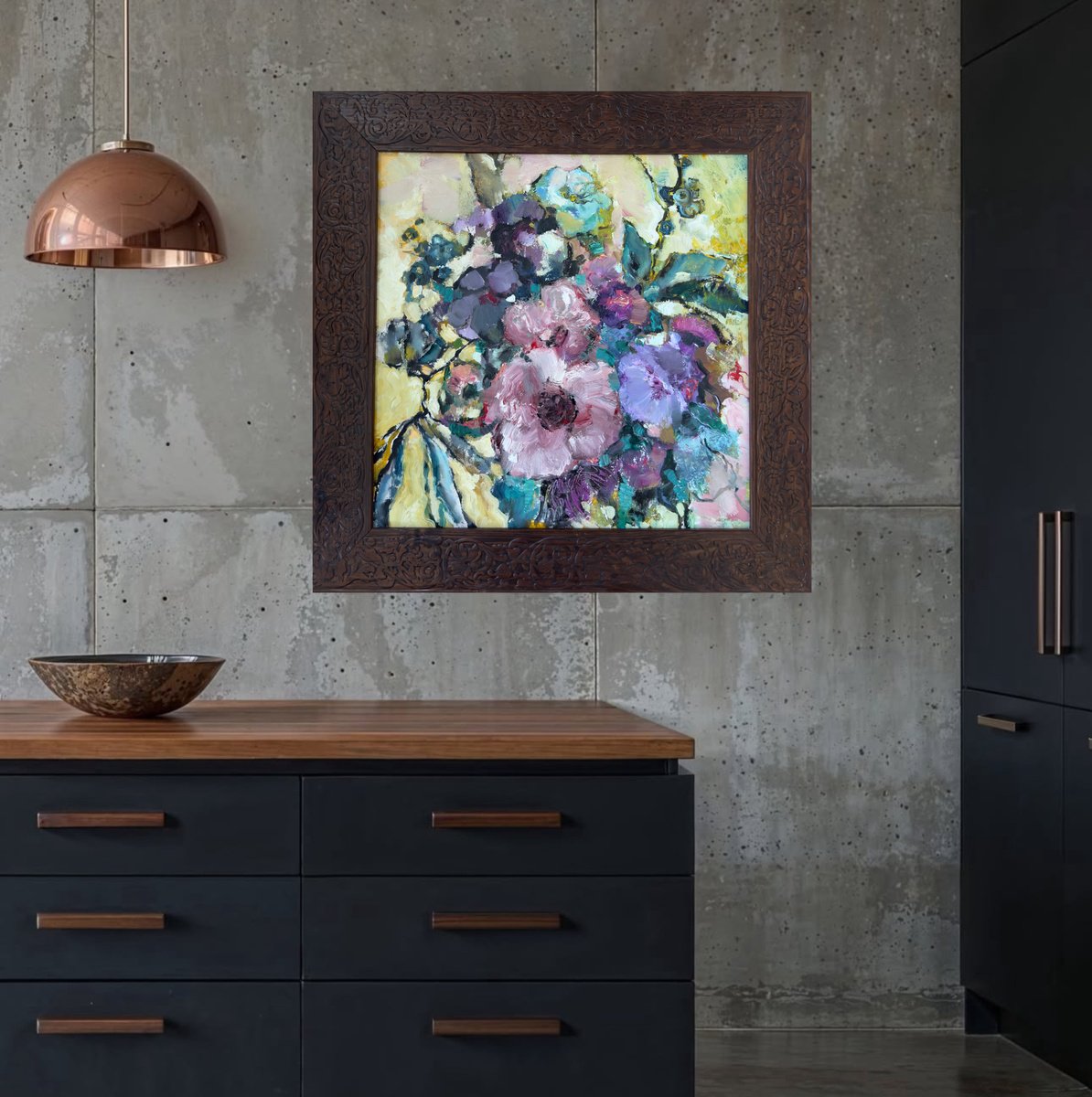 Flower Arrangement 2 By Olha Laptieva, 16 X 16, Artwork For Sale On Artfinder