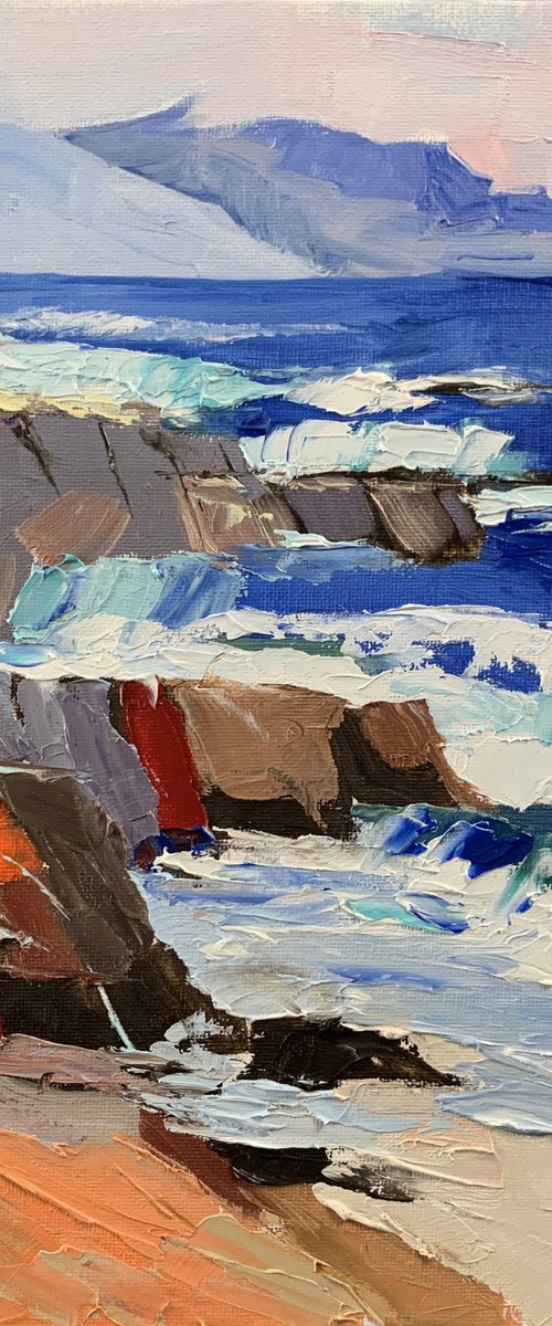 Seascape with rocks and beach. by Vita Schagen