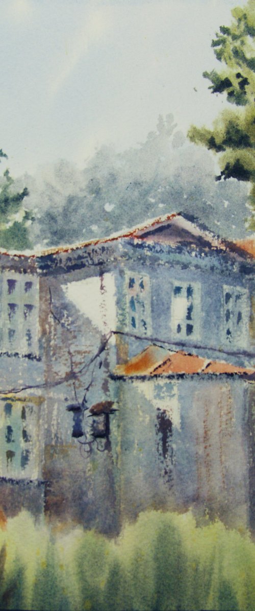 House with ladder by Elena Gaivoronskaia