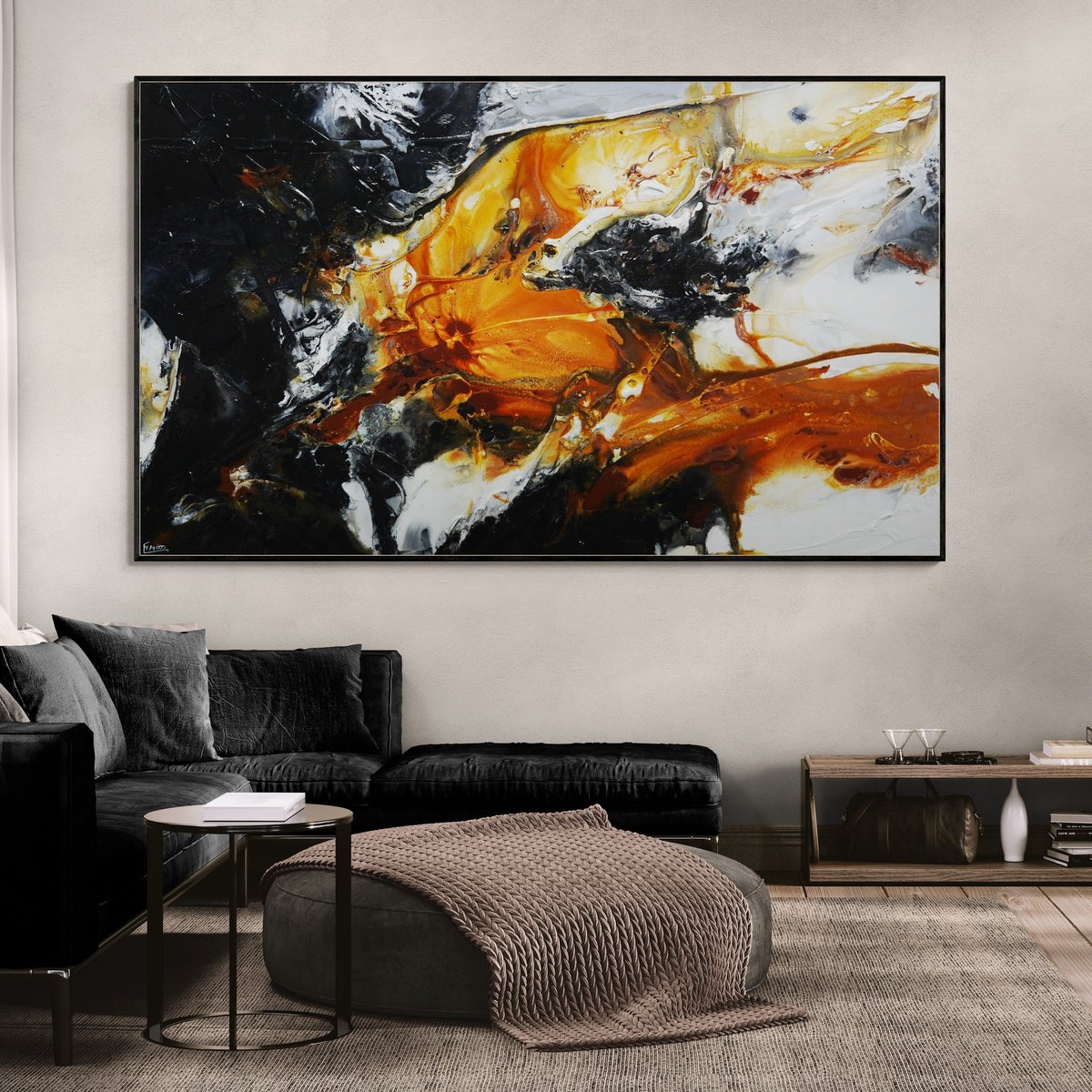 Abstract Acrylic Painting By Franko, 98 X 59, Universal Rush, Original Artwork