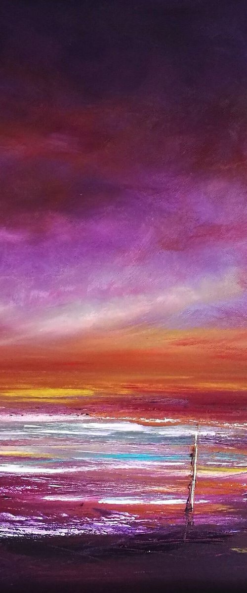 Treading the Fine Line, Landscape - Modern Art Office Decor Home by Mel Graham
