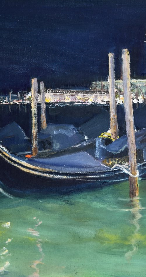 Landscape. Venice at Night 2 by Olha Laptieva