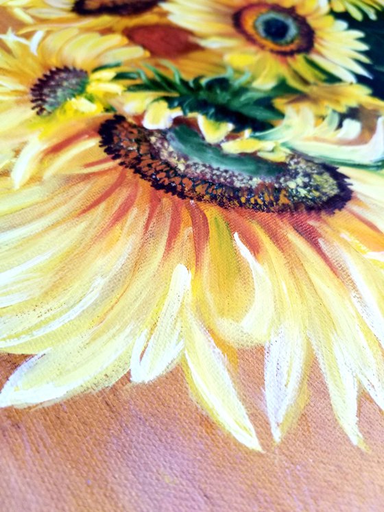 Sunflowers in a Pot