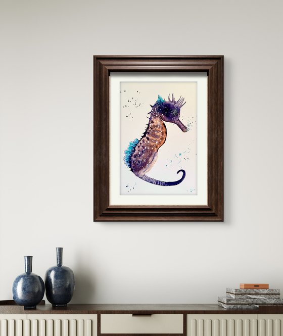 Purple Seahorse underwater