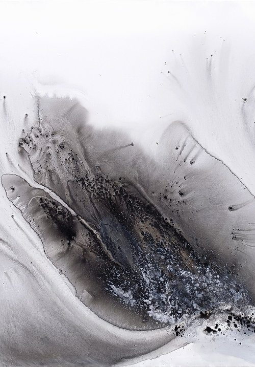 Nature 575 — Abstract Monochrome Surge by Muriel Napoli