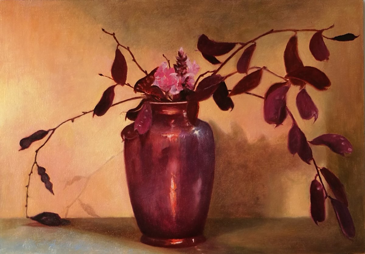 Photorealistic Still Life Oil Painting By Daniela Roughsedge, 17 X 12, Whispers In Amber Light, Original Artwork