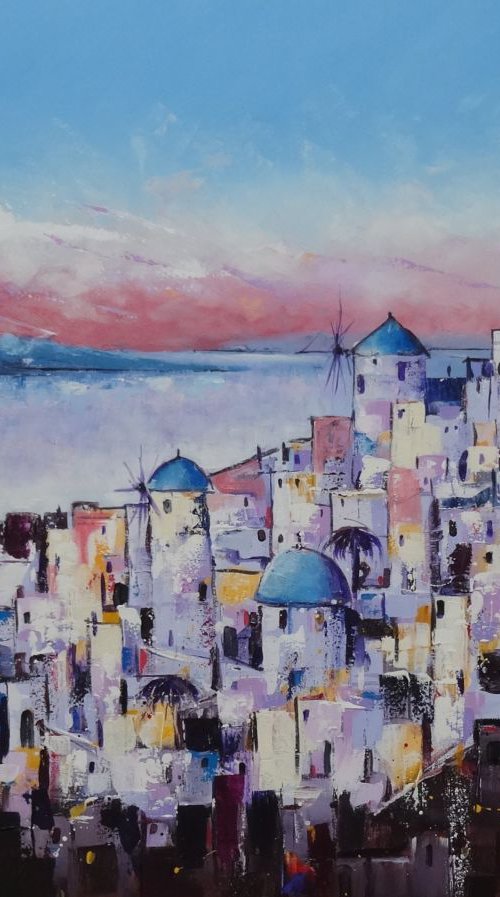 Santorini Dreams by Mel Davies Original Art