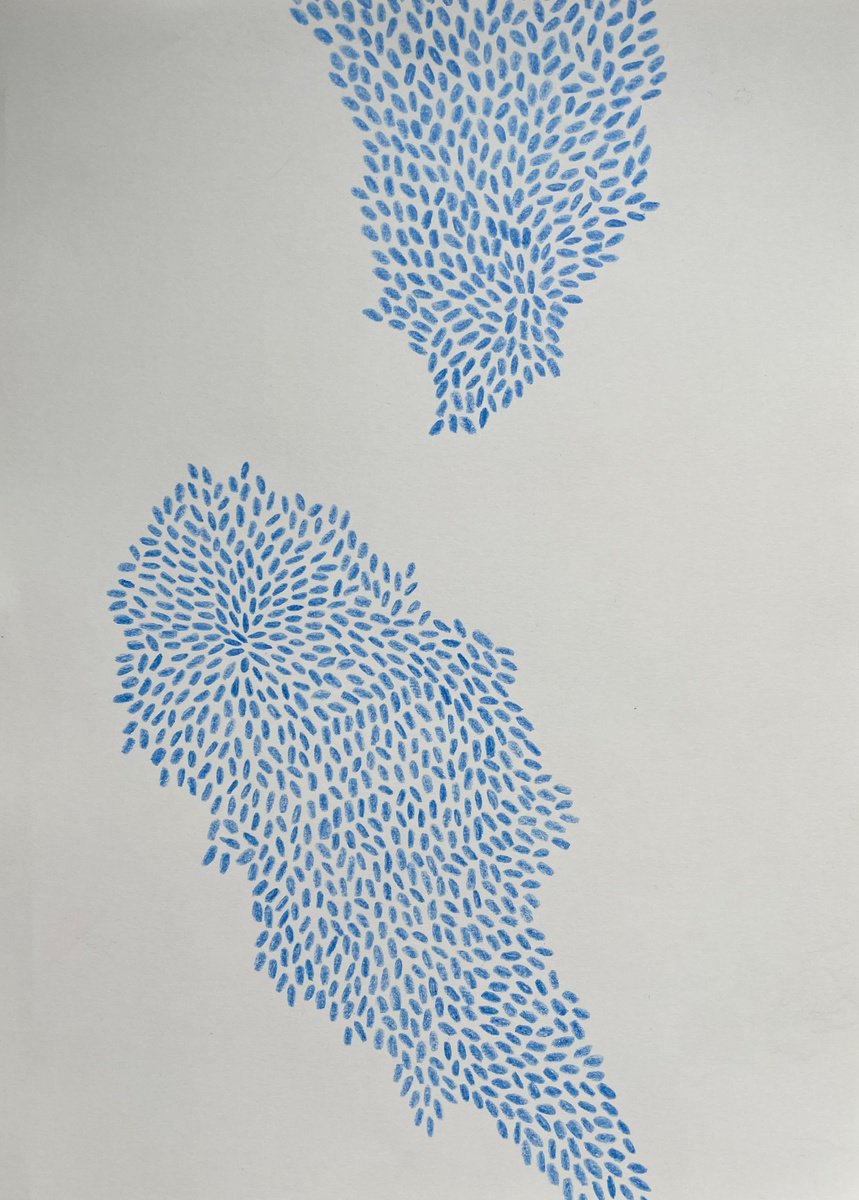 Abstract Pastel Drawing By Flora Butler, 8 X 12, Bright Rainfall, Original Artwork