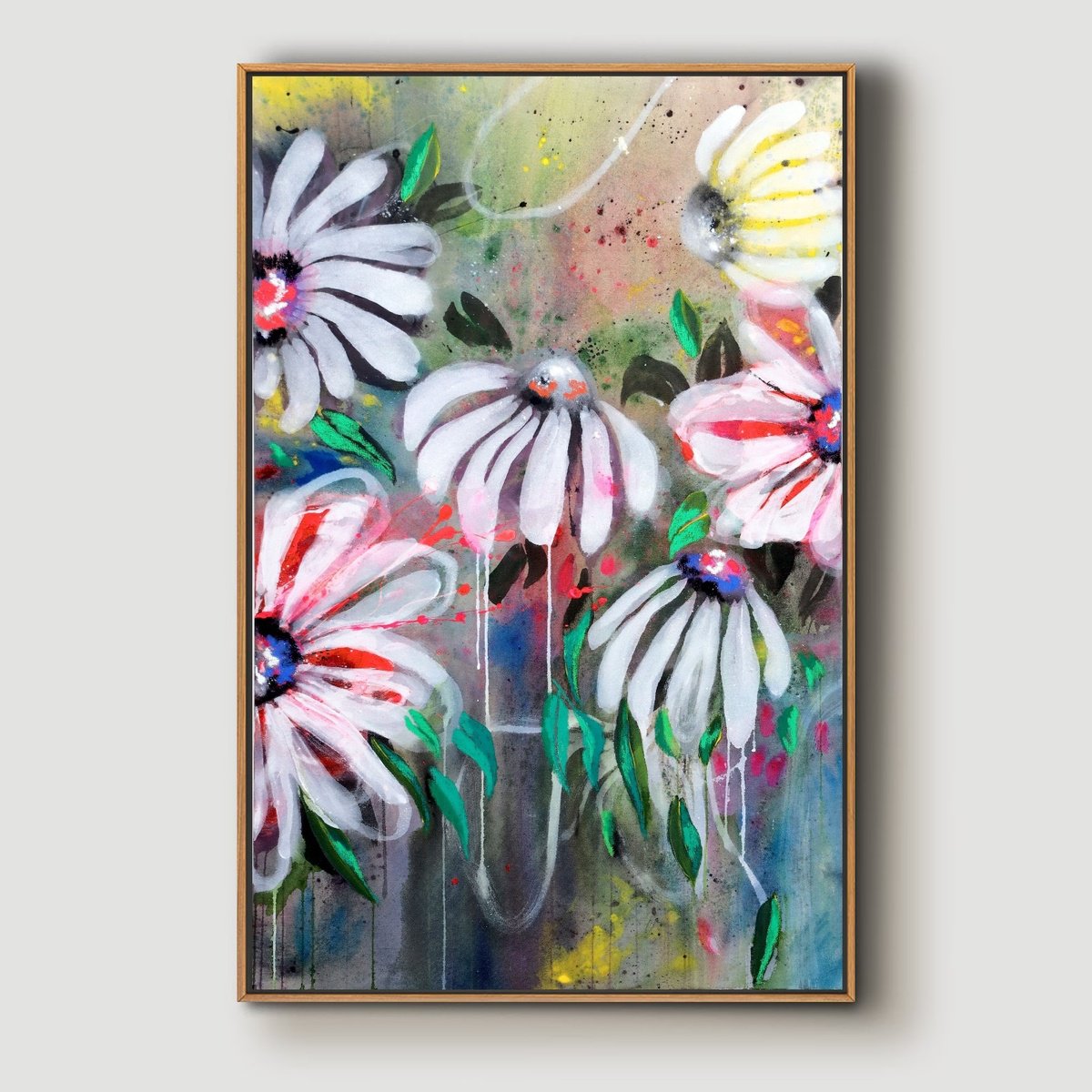 Abstract Floral- Bloom At Your Own Pace By Poovi Art, 30 X 48, Artwork For Sale On Artfinder