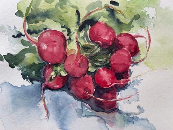 A bouquet of radishes