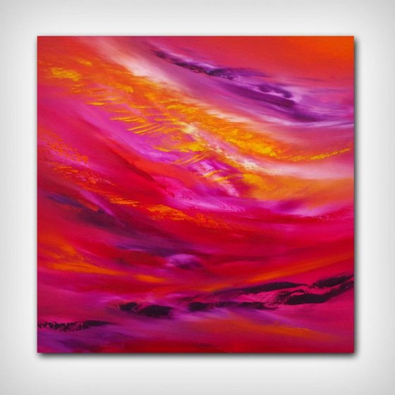 Sky Element I, 60x60 cm, Deep edge, Original abstract painting, oil on canvas