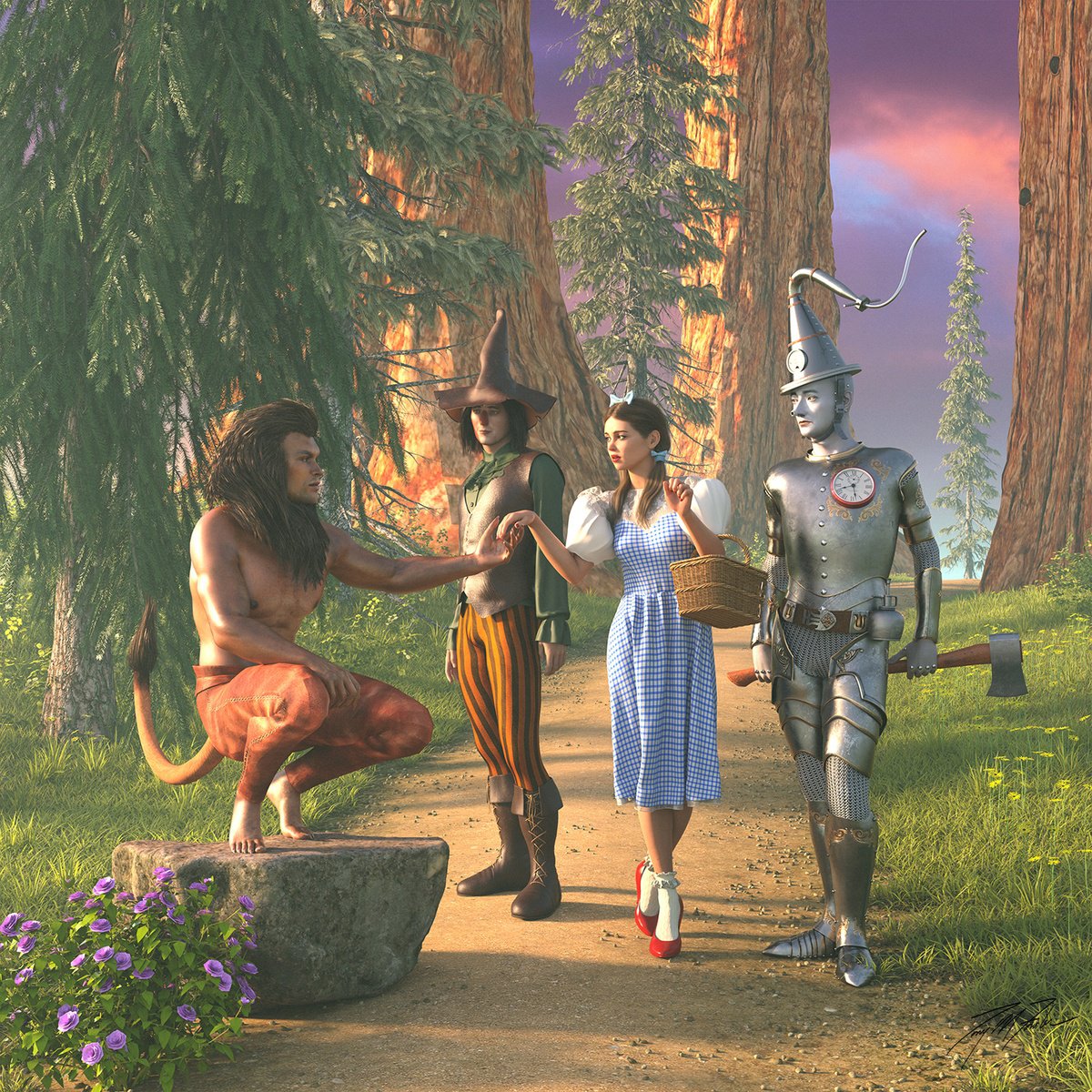 Expressive Portrait Giclee Print By Tony Fowler, 29 X 29", The Sequoias, Original Artwork