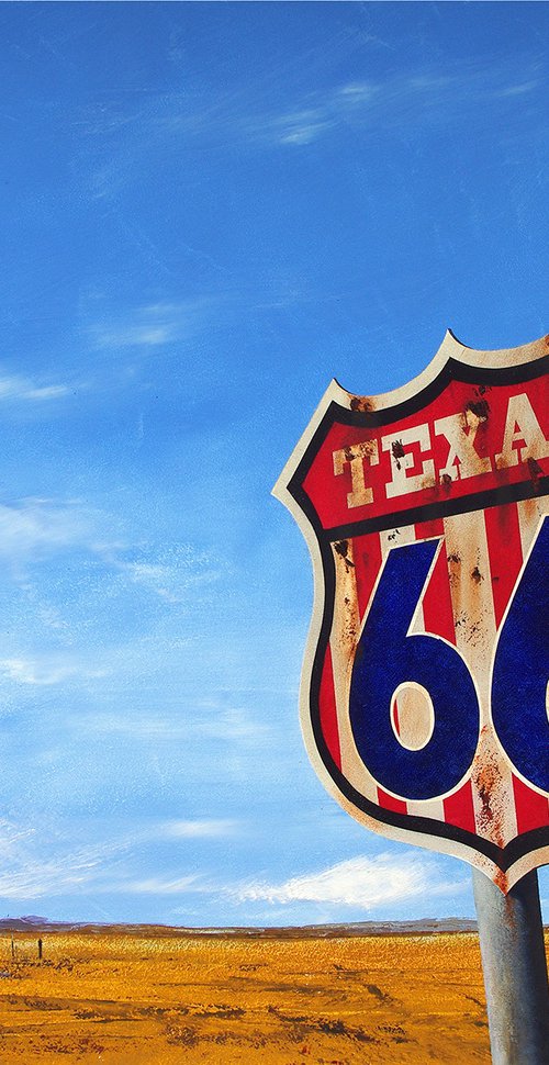 ROUTE 66 METAL SIGN by Richard Manning
