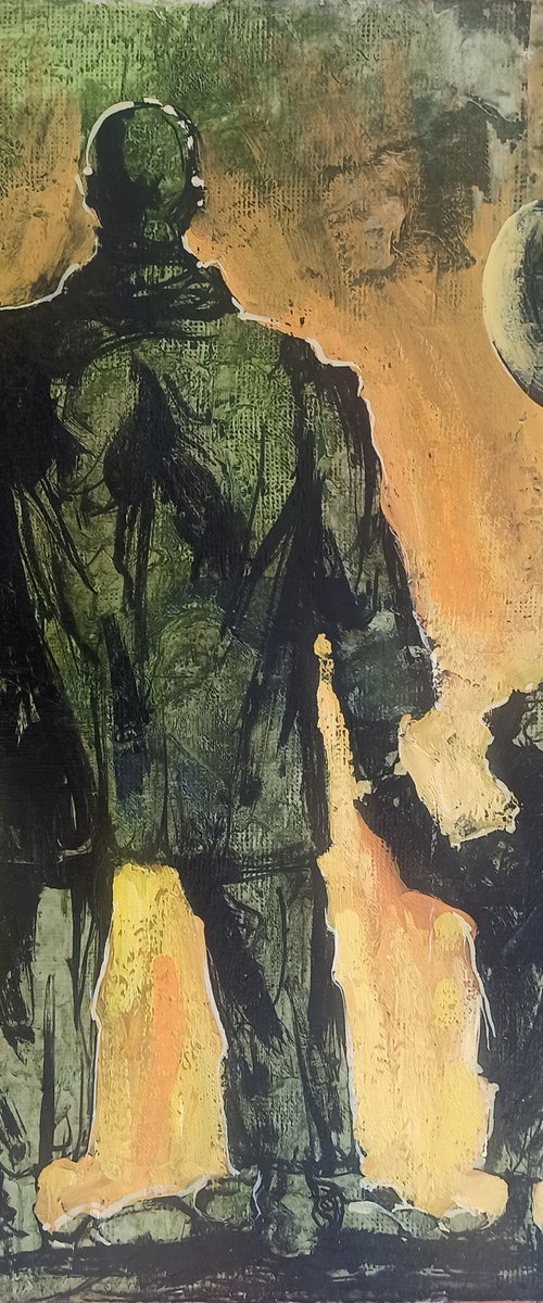 Lost childhood (40x50cm, Acrylic/canvas, ready to hang) by Aram Movsisyan