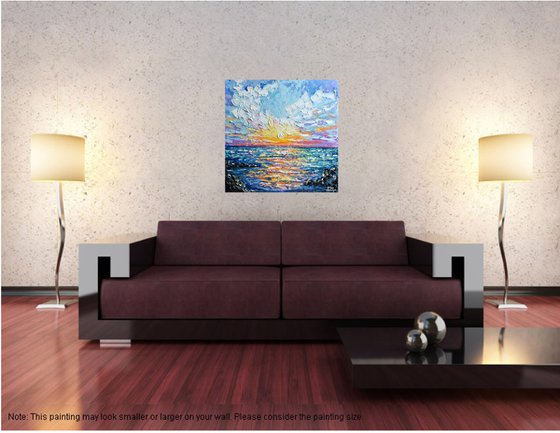 Sea Sunset - Palette Knife Seascape Painting