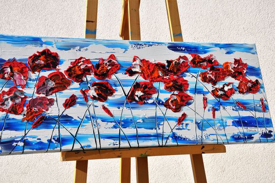 Red Poppies 1 100x40cm