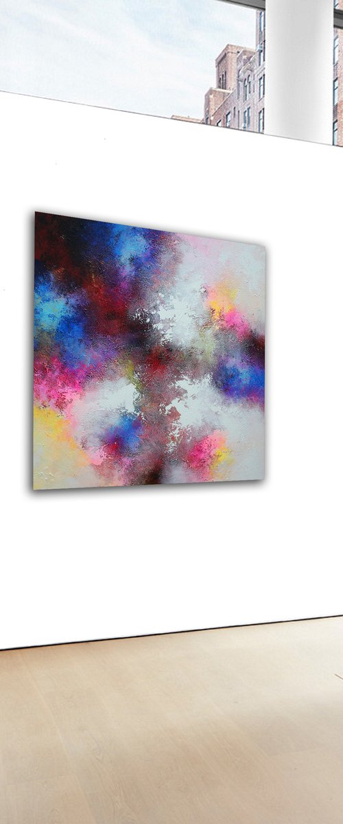 100x100cm /abstract painting / Ready to hang /  Episode 95 by Alex Senchenko
