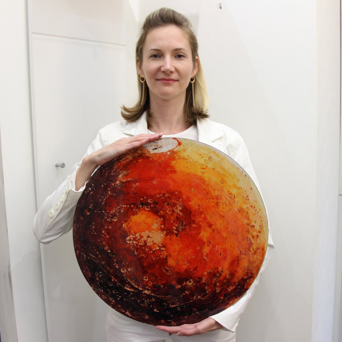 MARS PLEXIGLASS art object planet planets solar sistem round circle space science by Anna Bo