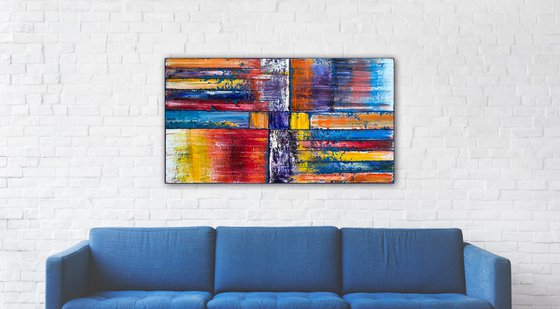 "Candy Striper" - Original PMS Oil Painting On Reclaimed Wood - 48 x 26.5 inches