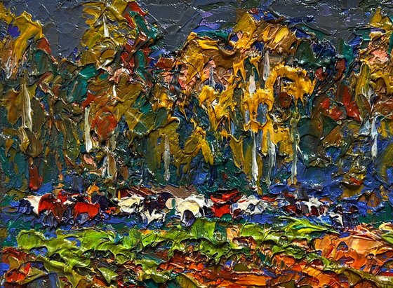Autumn yellow forest