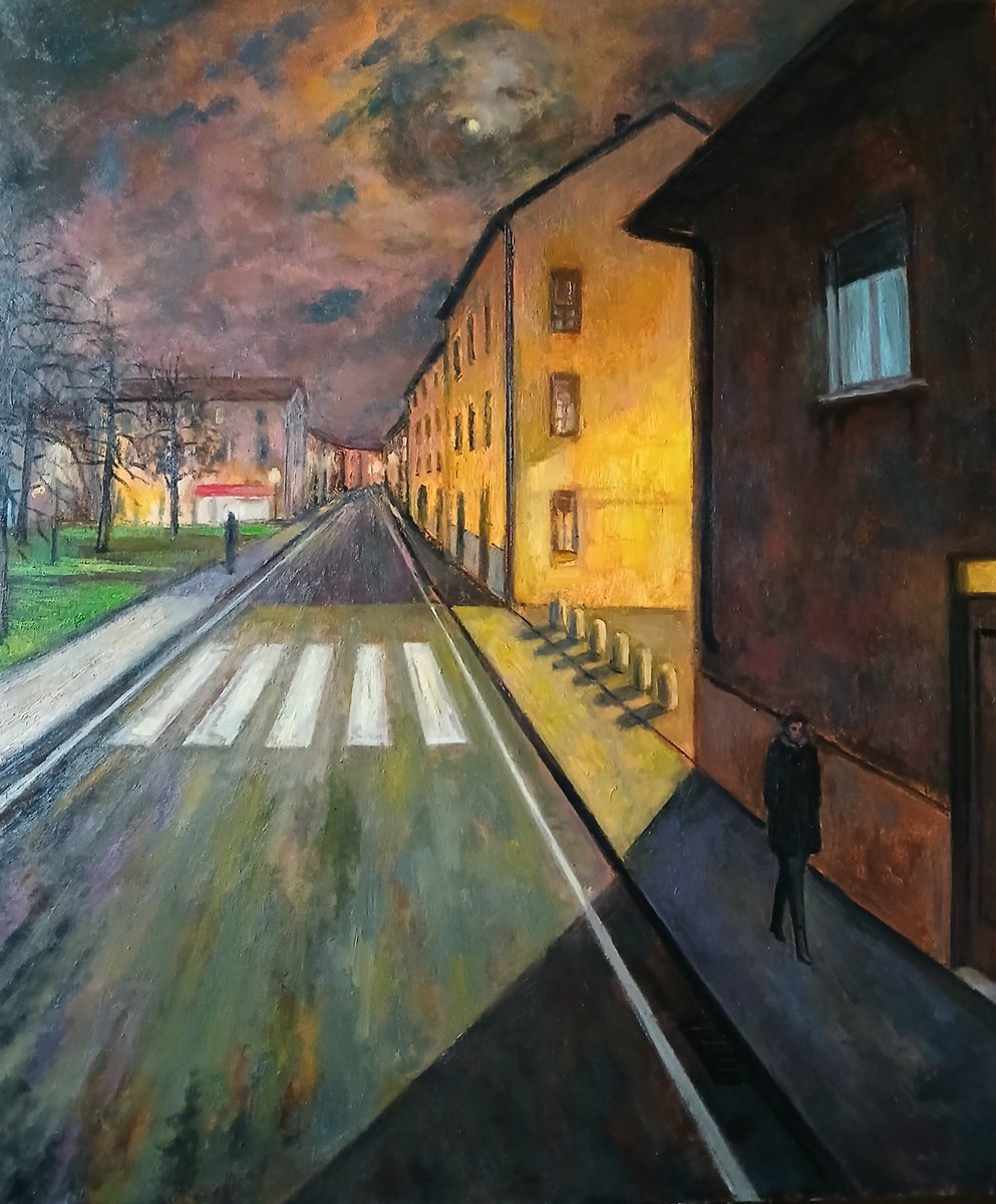 Night Street By Massimiliano Ligabue, 20 X 24, Artwork For Sale On Artfinder