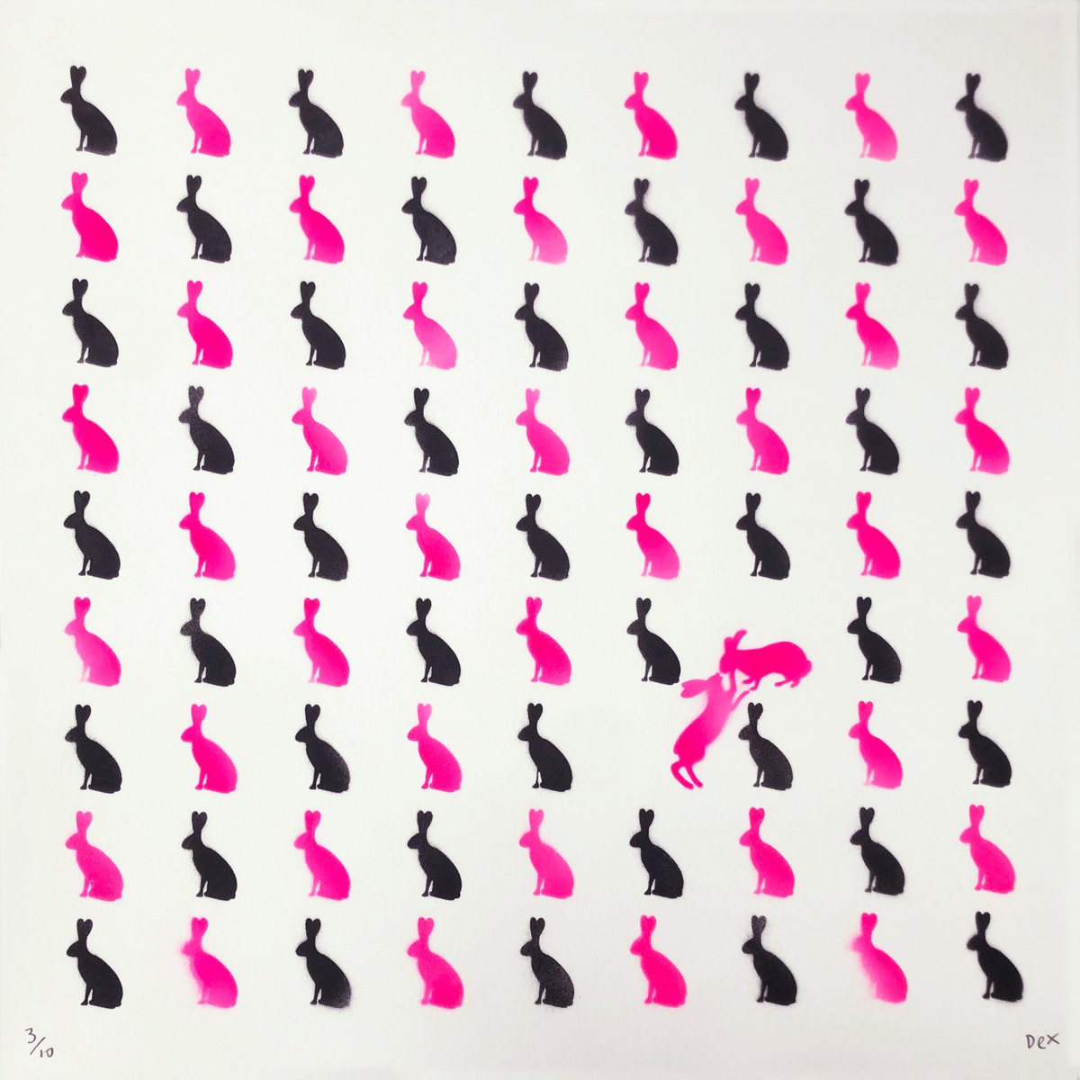 Bunny Love (Pink Stencil) by Dex