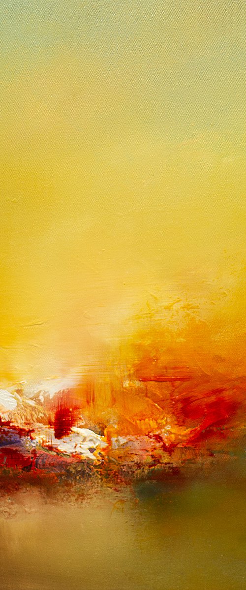 Enchanted Realm 33 | Abstract landscape oil painting framed by Kris Ancog