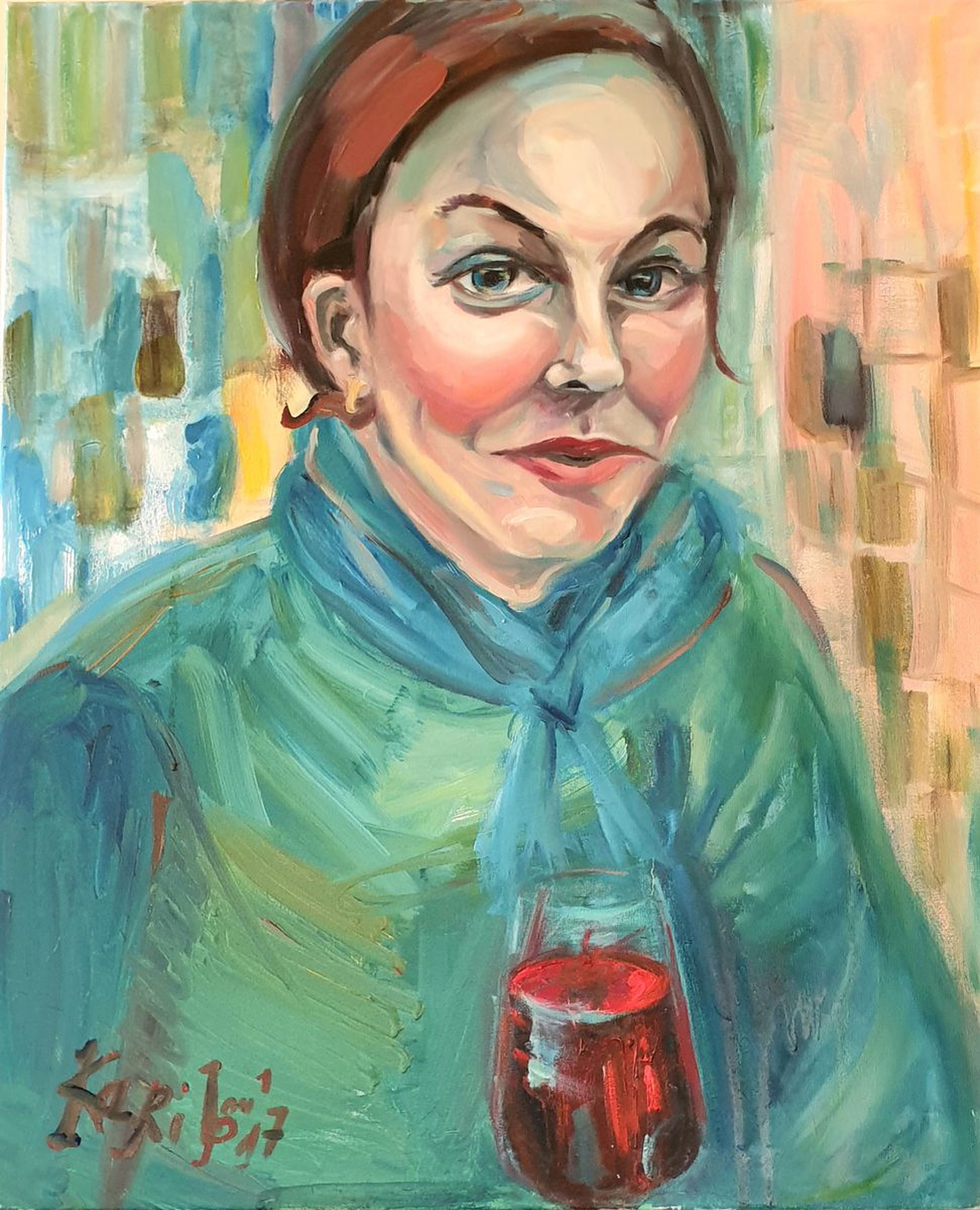 Woman With A Wine Abstract Female Famous Faces P Artfinder