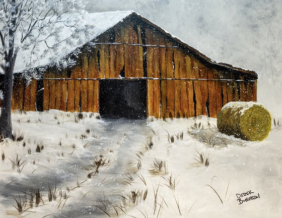 Kansas Barn in Winter