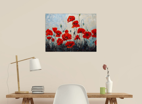 Happy childhood , poppies