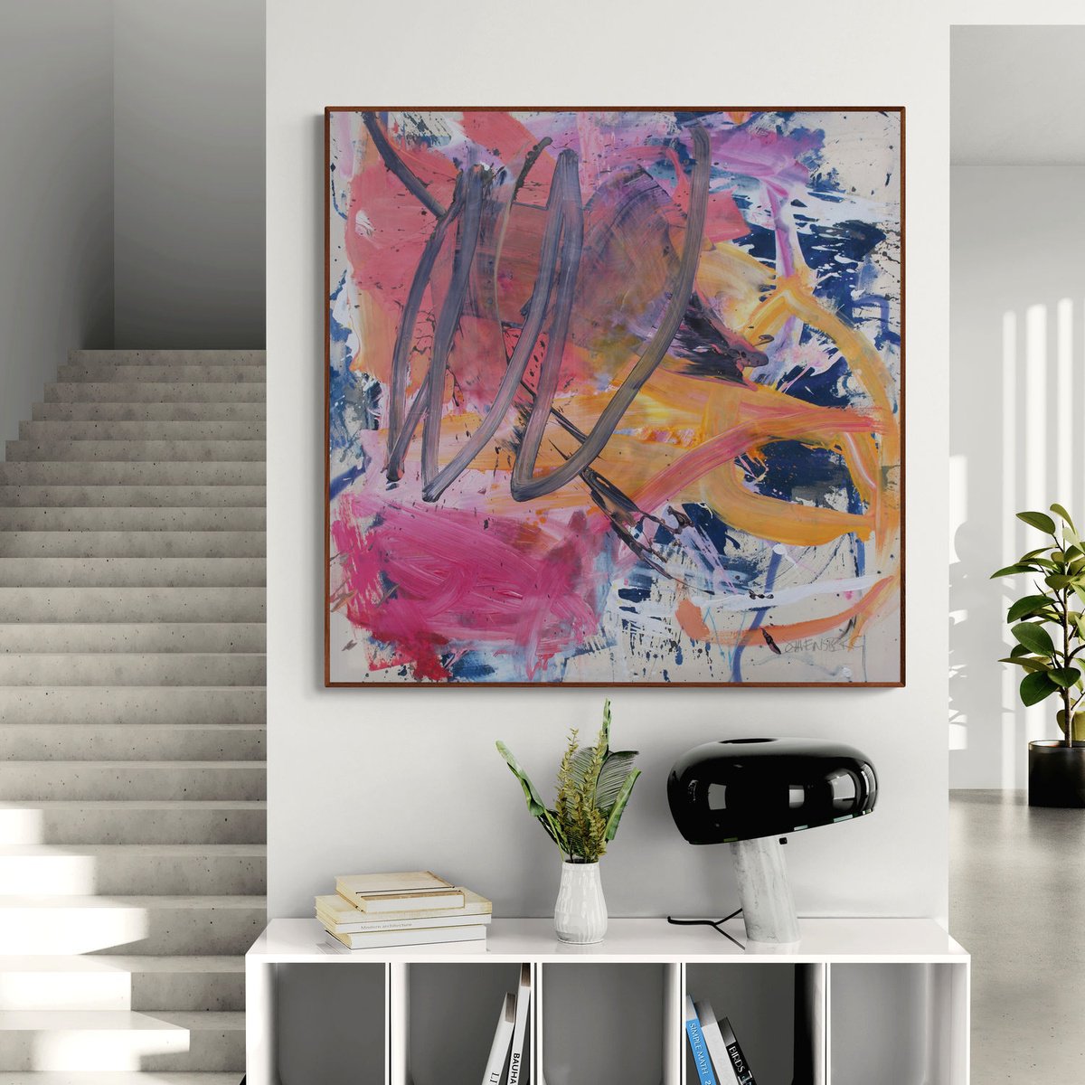 Expressive Painting , Summerfruits (Watermelon) By Daniela Schweinsberg, 47 X 47, Artwork For Sale On Artfinder