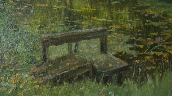 The Evening Light - sunny river summer landscape painting