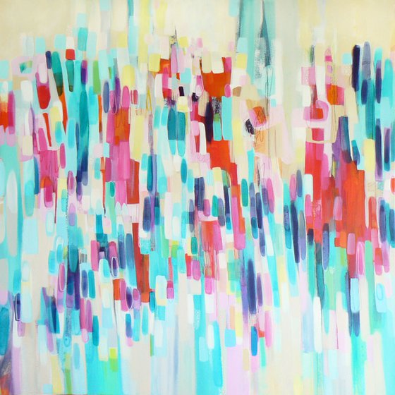 Don't worry, be happy (large colourful abstract painting with a lovely happy feeling)