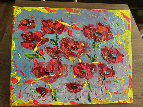 Abstract Red flowers