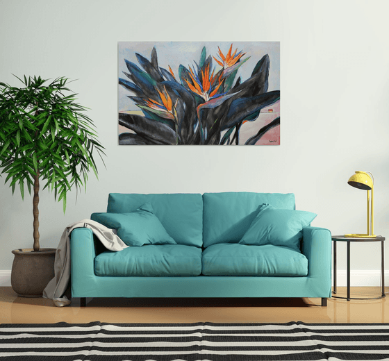 Strelitzia. Bird of Paradise.