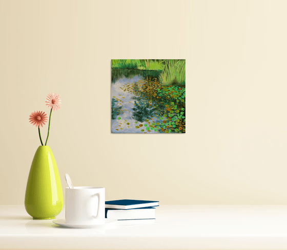 Monets Garden - II ! Small Painting!!  Ready to hang