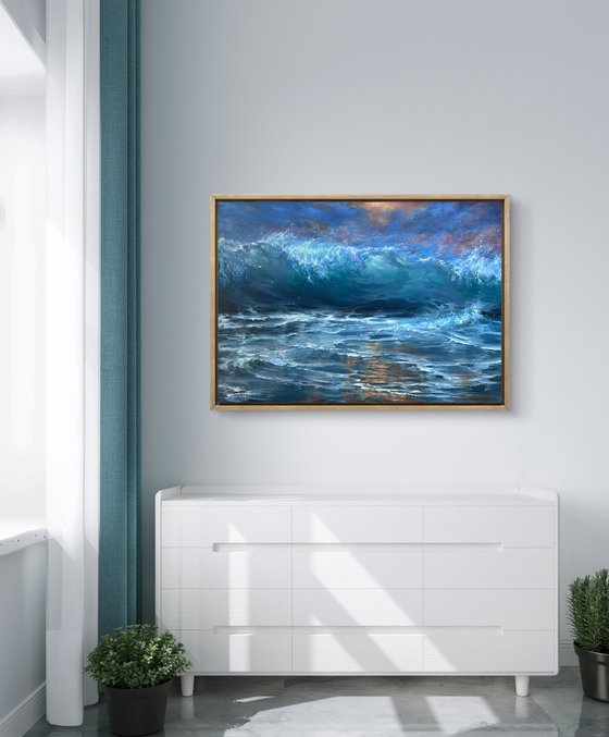 Stormy Evening - breaking wave