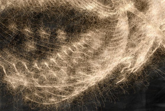 Vibrations Golden Circle 2 - Large Modern Abstract Art