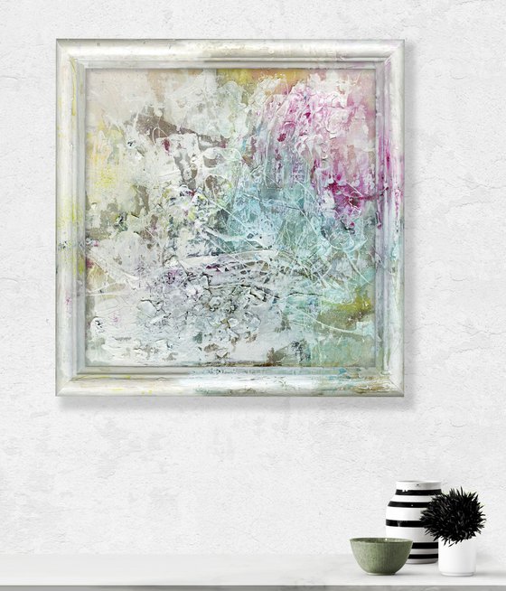 Quiet Whispers 5  - Framed Abstract Painting  by Kathy Morton Stanion