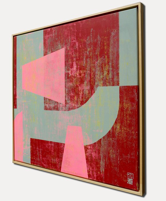 Fractured fallen pink red