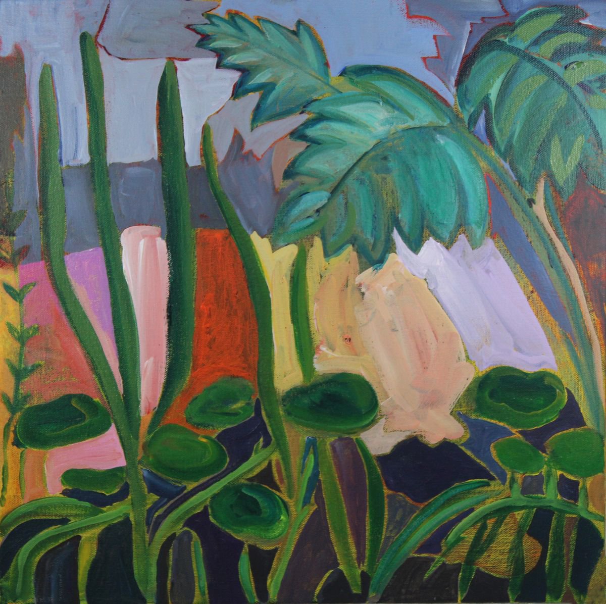 Tropical Garden Greenhouse By Eleanore Ditchburn, 16 X 16, Artwork For Sale On Artfinder