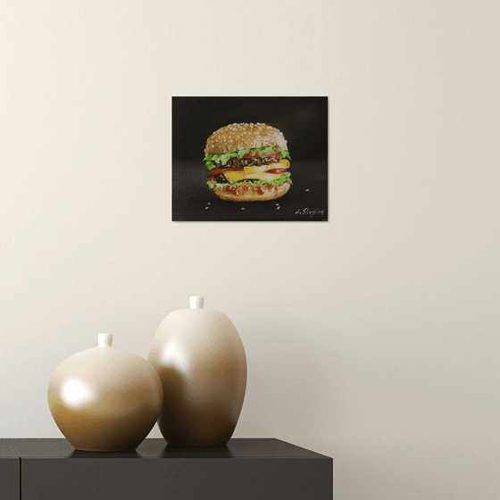 Burger Realistic Painting Oil