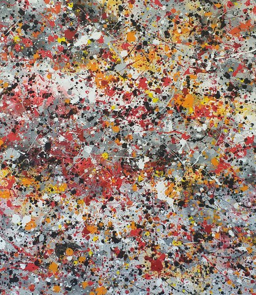 Abstract J. Pollock style acrylic by M.Y. by Max Yaskin