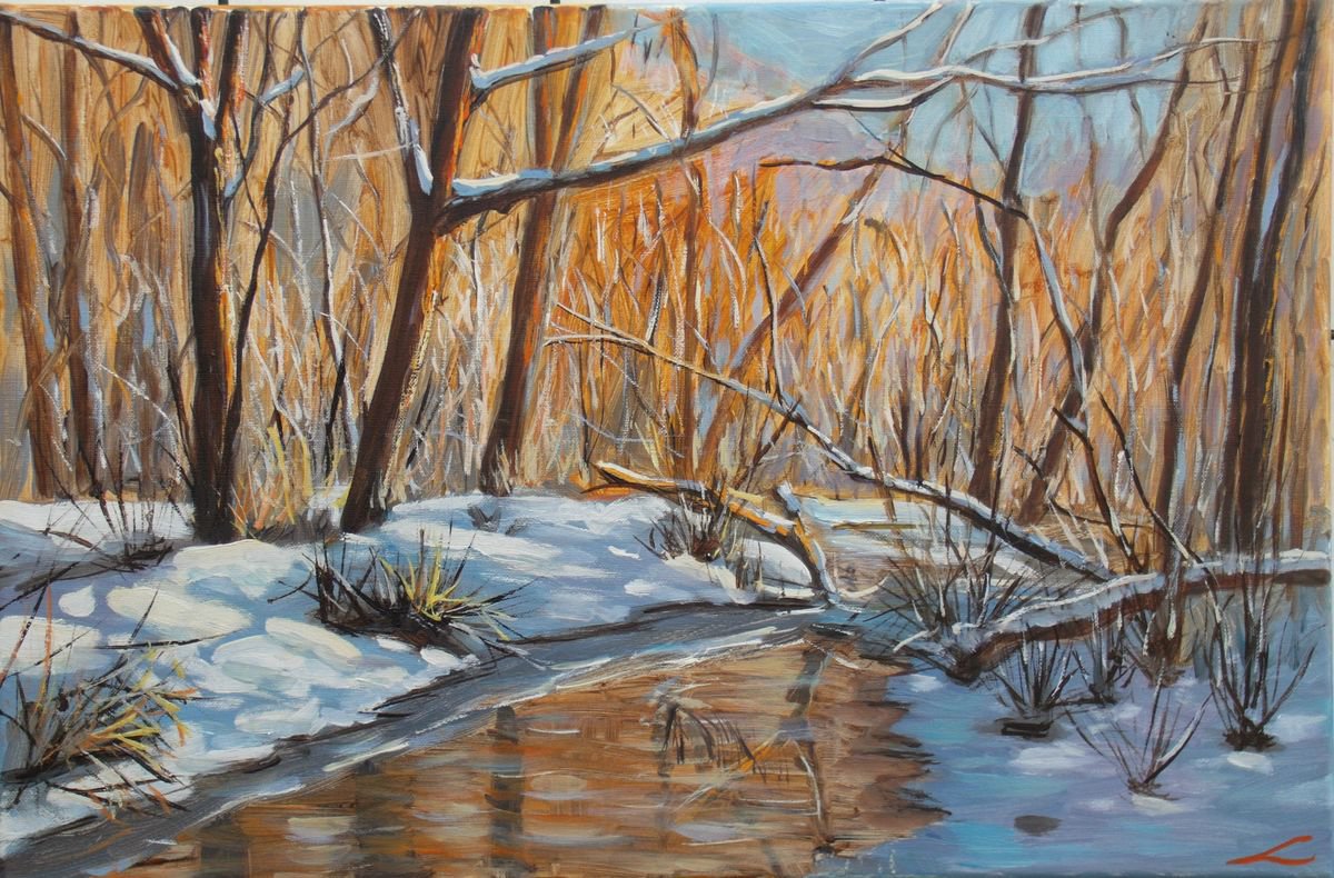 Winter Forest By Elena Sokolova, 24 X 16, Artwork For Sale On Artfinder