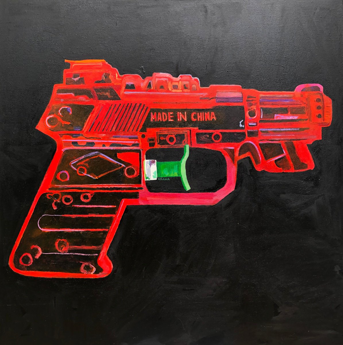 Photorealistic Still Life Oil Painting By Ken Vrana, 36 X 36", Just Add Water - Nuclear Power, Original Artwork