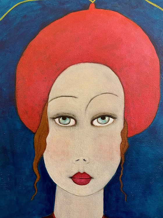 THE LADY WITH A STRAWBERRY BEANIE