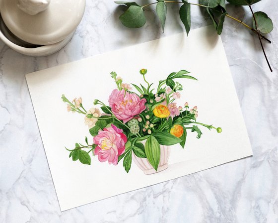 Watercolor bouquet 28x38 cm