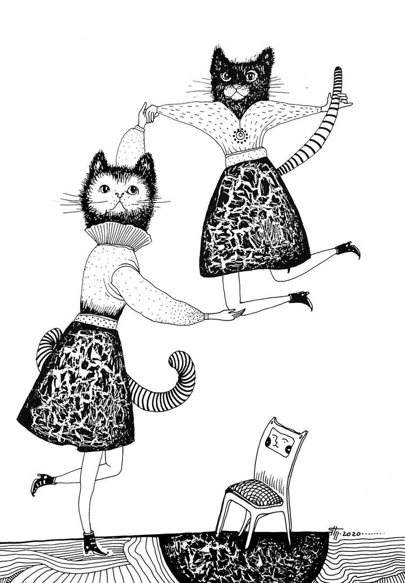 Cat acrobatics by Natalia Pastuszenko